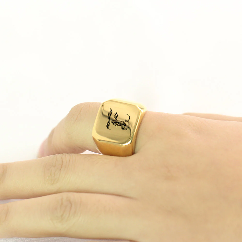 Classic Noble Initial Ring | Gold - Image 27