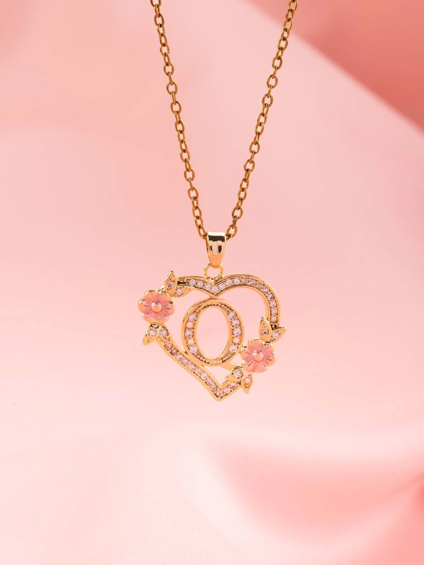Floral Charm Initial Necklace | Gold - Image 16