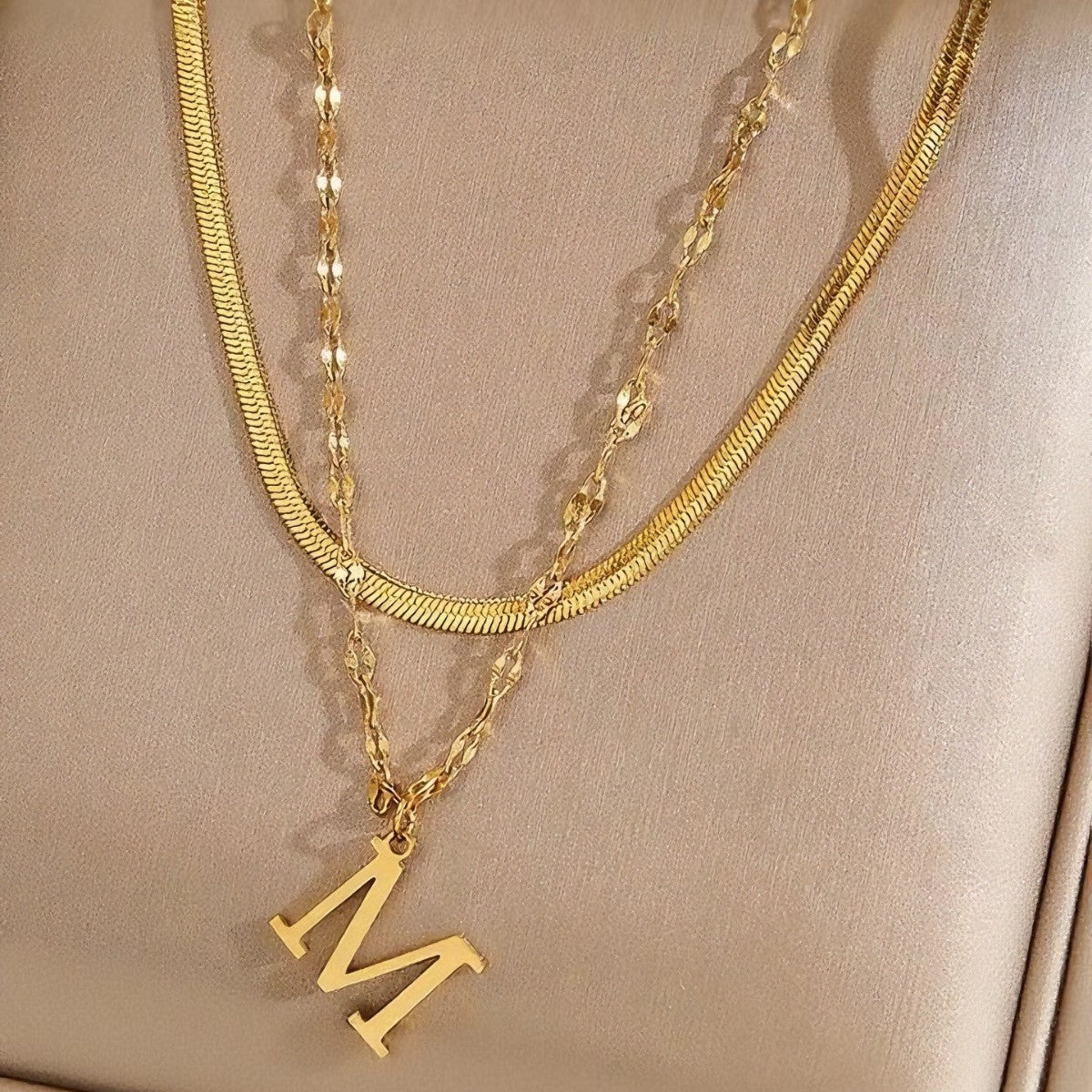 Layered Initial Necklace | Gold - Image 2
