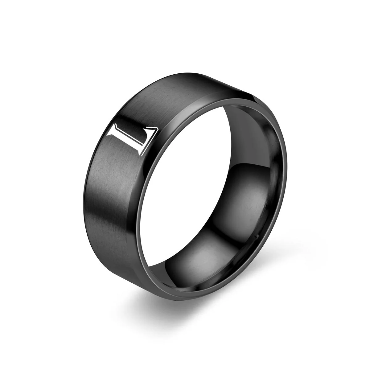 Obsidian Initial Ring | Black Finish - Image 12