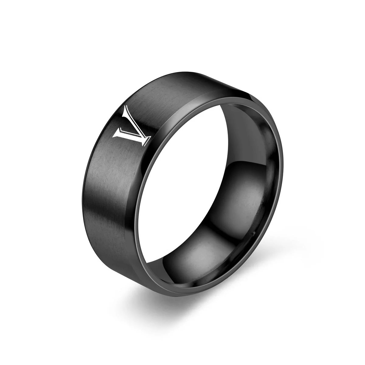 Obsidian Initial Ring | Black Finish - Image 22